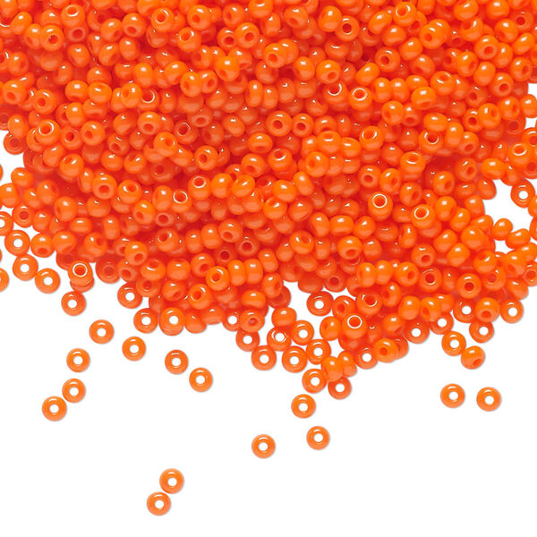 Seed bead, Preciosa Ornela Czech glass, pkg/500g, #11 rocaille, opaque dark orange, (93140). image number 0