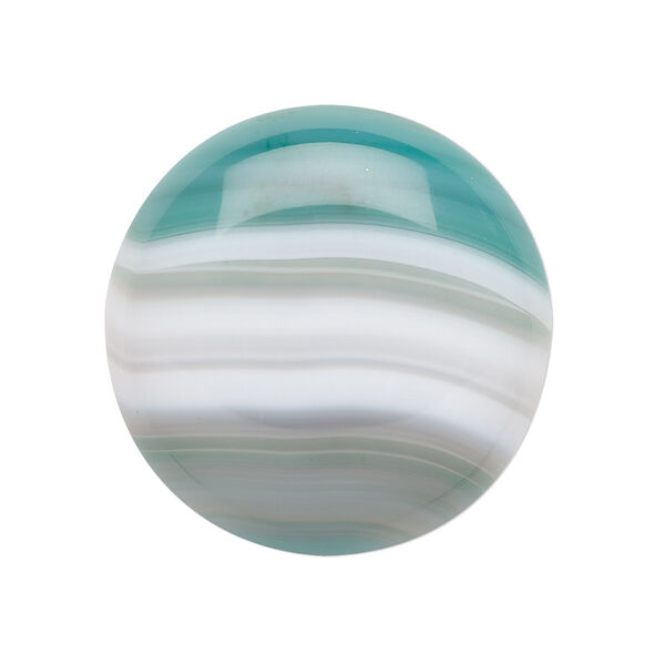 Striped green agate 1pkg2, calibrated round cab 30mm image number 0