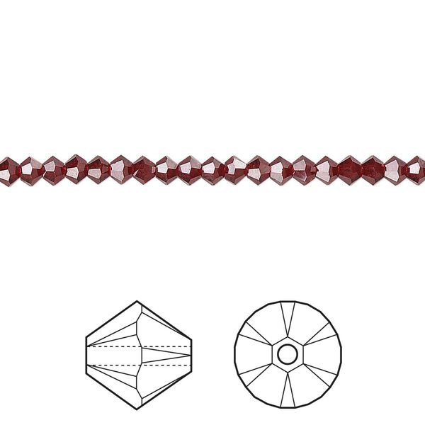 Bead 48pk Siam, Crystal Passions® 3mm bicone 5328 image number 0