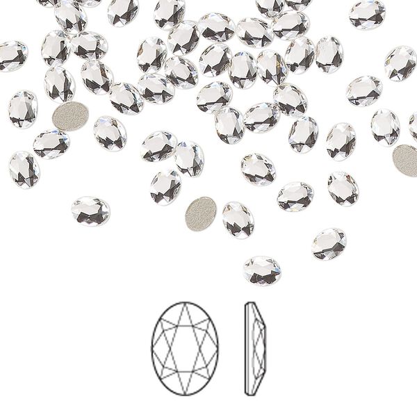 Flat back 12pk crystal foil back, Crystal Passions® 4x3mm oval 2603 image number 0