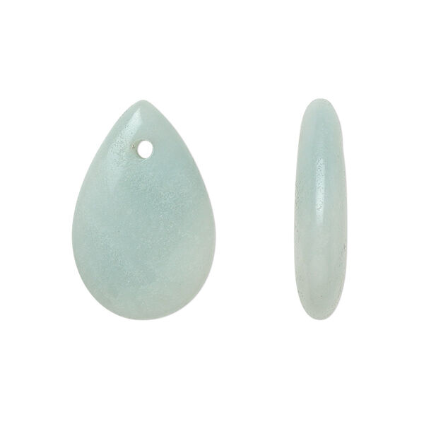 Amazonite 1pkg2, flat teardrop drop natural 23x15mm image number 0