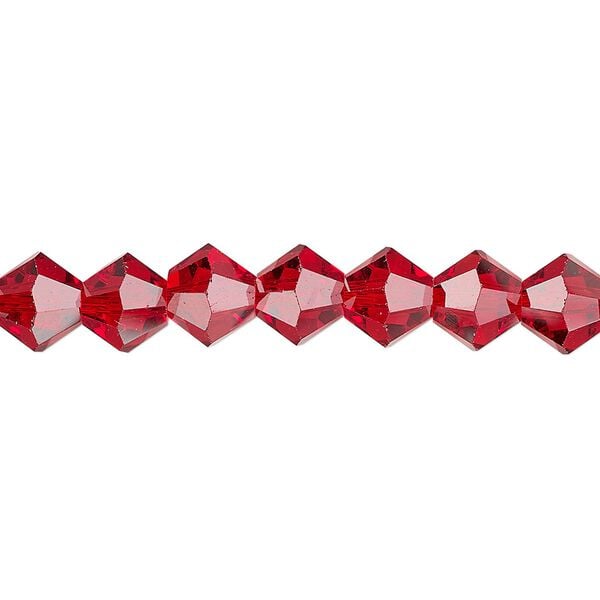 Bead 1pk transparent red, Celestial Crystal® 8mm bicone 15.5-16 inch image number 0