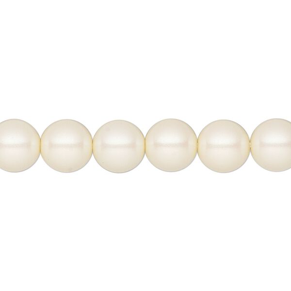 Pearl 100pk pearlescent cream, Preciosa Czech crystal 8mm round image number 0