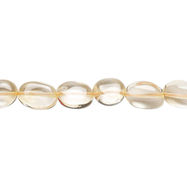 Citrine 1pkg1, hand-cut flat oval bead 15.5-16 inch 7x5mm-12x8mm image number 0