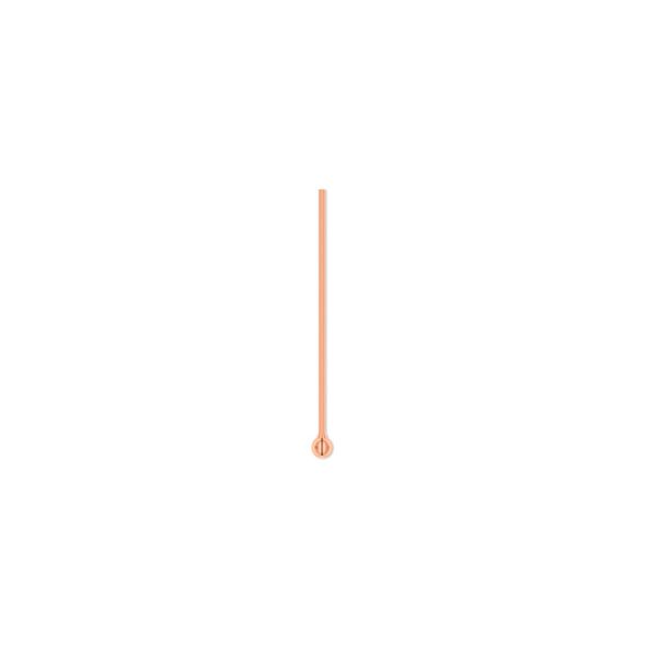 Head pin, copper-plated brass, 3/4 inch with 1.5mm ball, 24 gauge. Sold per pkg of 100. image number 0