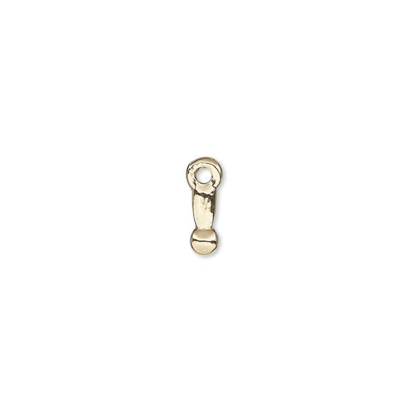 Charm, gold-finished "pewter" (zinc-based alloy), 7.5x3mm exclamation mark. Sold per pkg of 2. image number 0