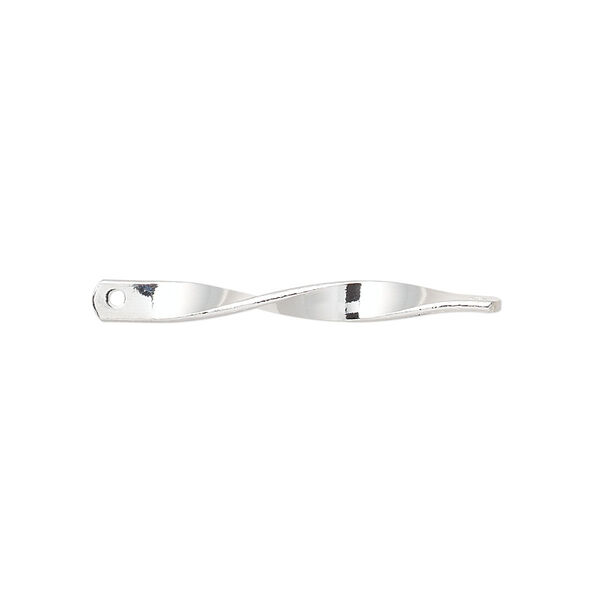 Link, silver-plated brass, 30x3mm twist. Sold per pkg of 100. image number 0