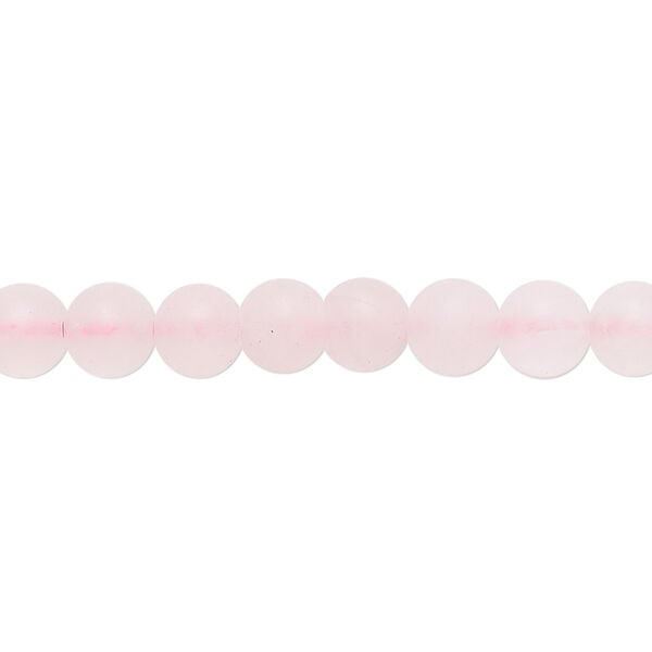 Rose quartz 1pkg1, matte round bead 8 inch 6mm image number 0