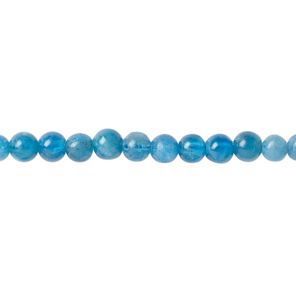 Blue apatite 1pkg1, round bead natural 8 inch 4-4.75mm image number 0