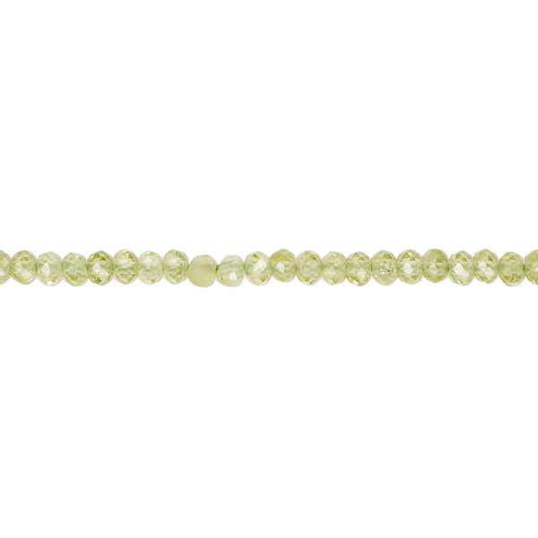 Peridot 1pkg1, faceted rondelle bead natural B grade, 15.5-16 inch 3x2mm-3.5x2.5mm image number 0