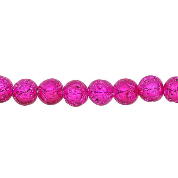 Lava rock 1pkg1, electrocoated round bead 15.5-16 inch 6-7mm image number 0