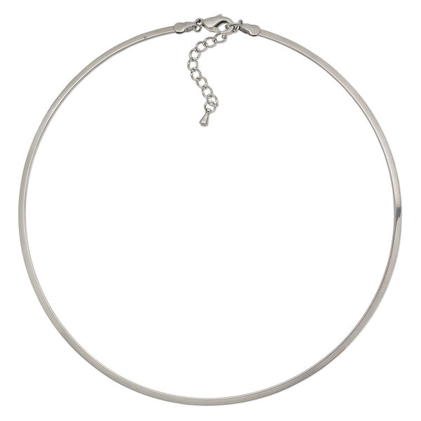 Neckwire, stainless steel, 2.6mm flat, 15 inches with 1-1/2 inch extender chain and lobster claw clasp. Sold individually. image number 0