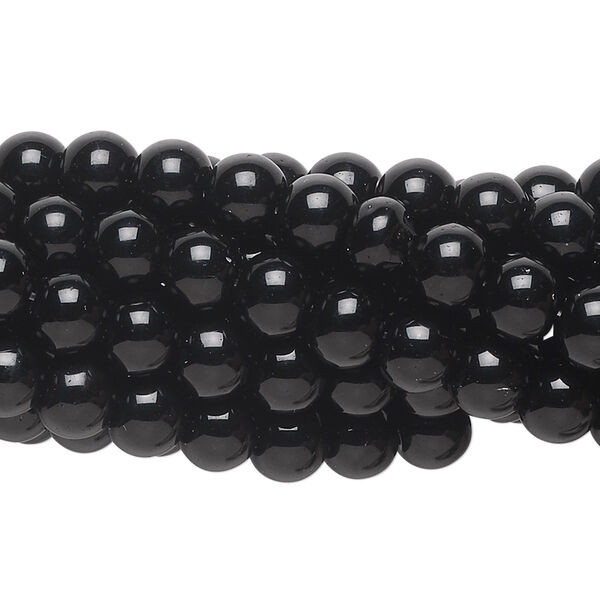 Black obsidian 1pkg10, round bead natural 15.5-16 inch 6mm image number 0