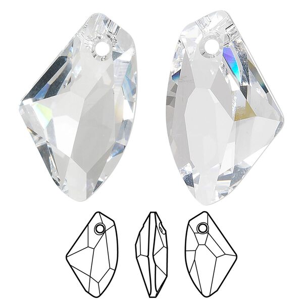 Drop 1pk crystal, Crystal Passions® 27x16mm pendant galactic vertical 6656 image number 0