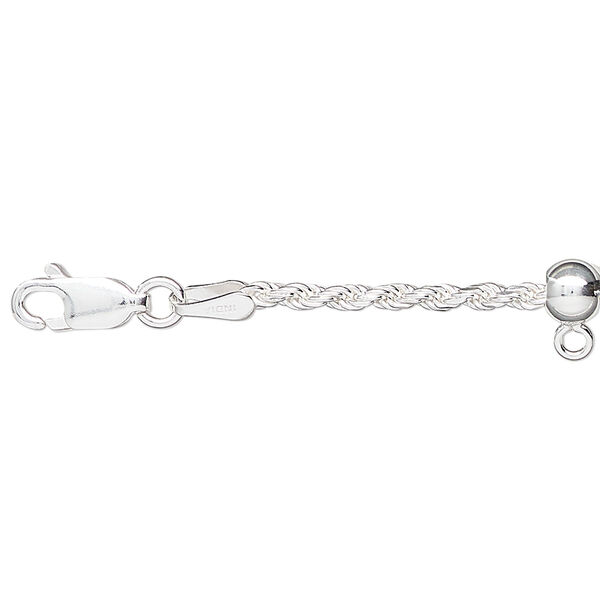 Sterling silver 1pkg1, French rope chain 18 inch / ball / closed loop 2mm / 5mm image number 0