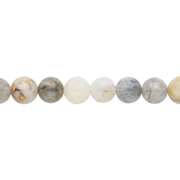 Bamboo agate 1pkg1, round bead natural 15.5-16 inch 6mm image number 0