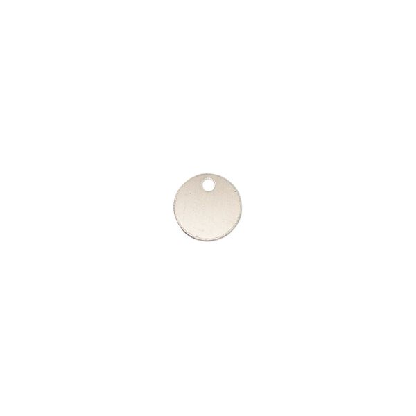 Drop, sterling silver, 7mm flat round. Sold per pkg of 2. image number 0