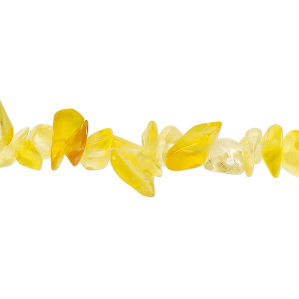 Bead, glass, translucent yellow and orange, small to extra-large chip. Sold per 30-inch strand. image number 0