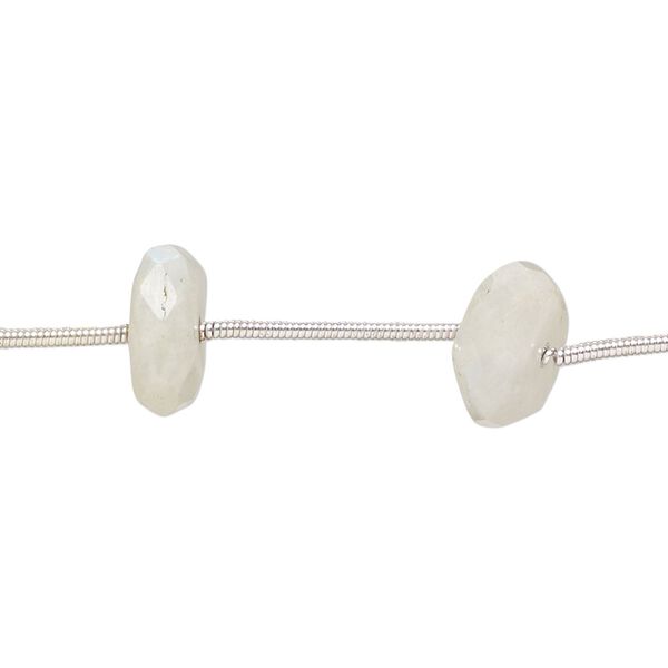 Rainbow moonstone 1pkg8, hand-cut faceted rondelle bead natural 10x3mm-11x7mm image number 0
