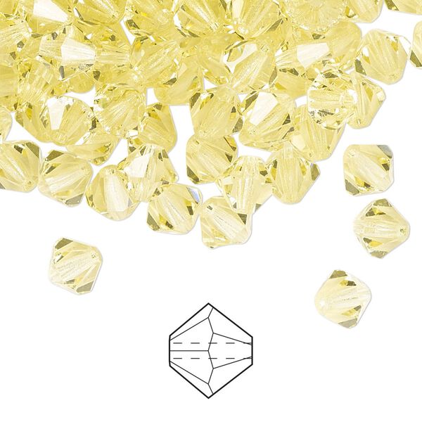 Bead 288pk jonquil, Preciosa Czech crystal 6mm bicone image number 0