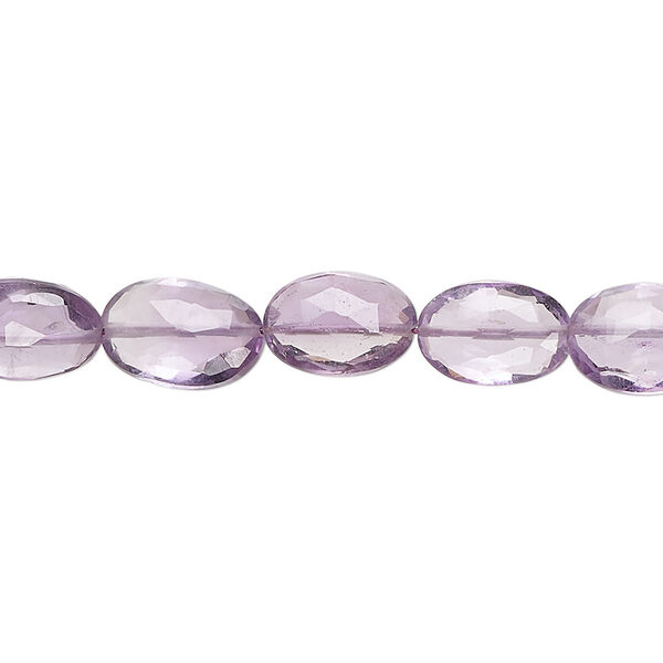 Amethyst 1pkg1, hand-cut faceted puffed oval bead natural 8 inch 9x7mm-13x9mm image number 0
