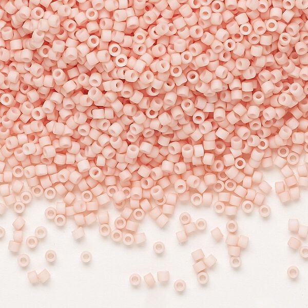 Seed bead, Delica®, glass, pkg/7.5g, #11 round, opaque matte light salmon (DB-1513). image number 0
