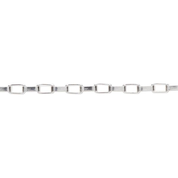 Chain, stainless steel, 2.5mm rectangular box. Sold per 5-foot section. image number 0
