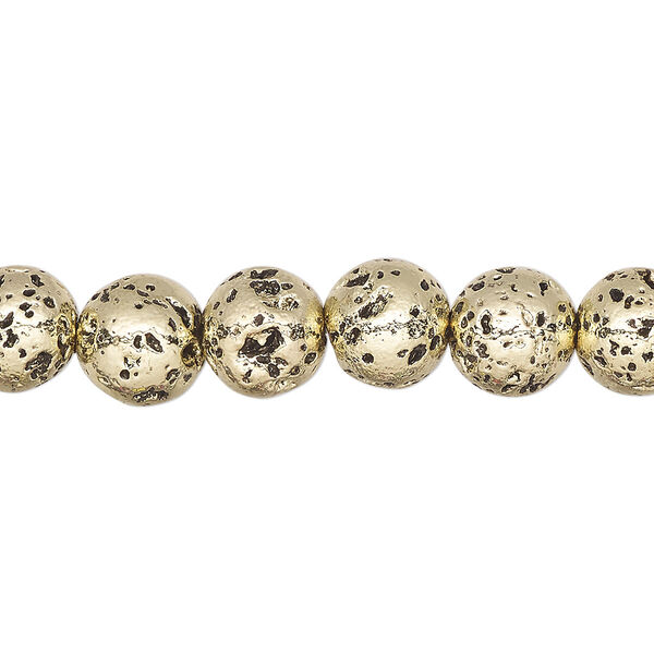 Lava rock 1pkg1, electrocoated round bead 15.5-16 inch 7-8mm image number 0