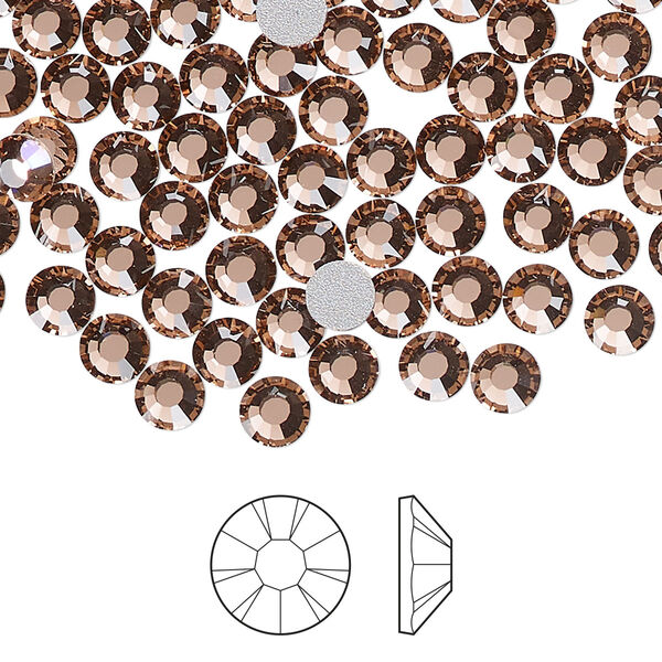 Flat back 1pkg1440, dusty rose foil back Preciosa Viva 12® Czech crystal rhinestone 4.6-4.8mm chaton rose round SS20 image number 0