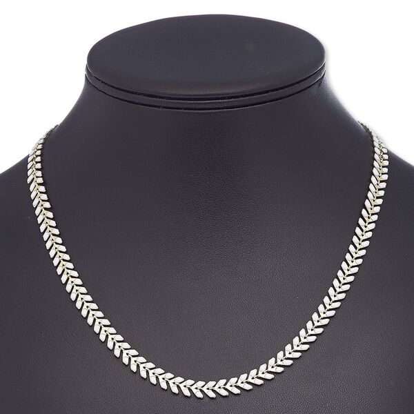 Necklace, epoxy and gold-plated brass, white, 6.5mm wide with wreath design, 18 inches with 2-inch extender chain and lobster claw clasp. Sold individually. image number 0