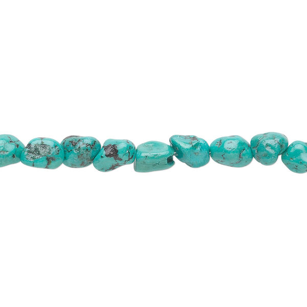 Turquoise 1pkg1, pebble bead 15.5-16 inch small image number 0