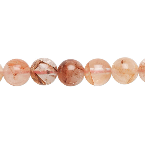 Hematoid quartz 1pkg1, round bead natural 15.5-16 inch 8mm image number 0