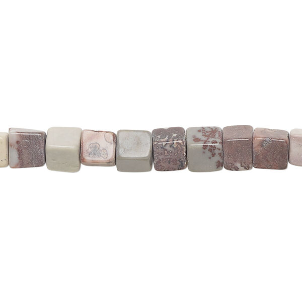 Limestone 1pkg1, cube bead natural 15 inch Crazy Horse™ stone 5-6mm image number 0