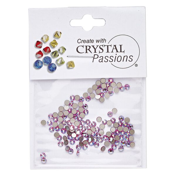 Flat back 144pk rose AB foil back, Crystal Passions® 2.5-2.7mm rose round SS9 2058 image number 0