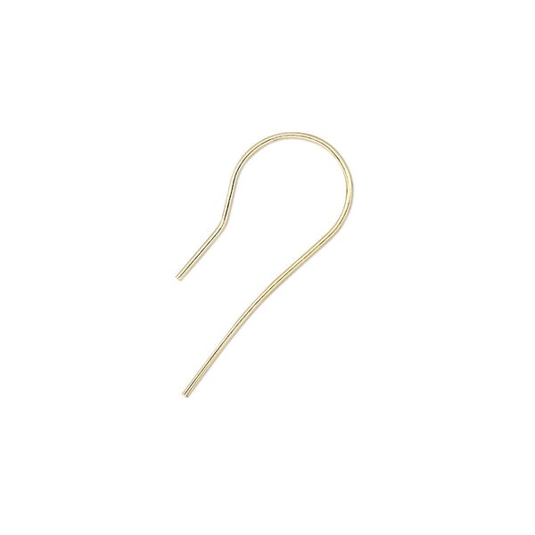 Ear wire fishhook 1pkg100 gold-plated, 23mm / 6mm shank, 21 gauge brass 50 pair image number 0