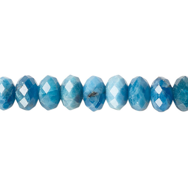 Blue apatite 1pkg1, faceted rondelle bead natural 15.5-16 inch 8x5mm-8.5x5.5mm image number 0