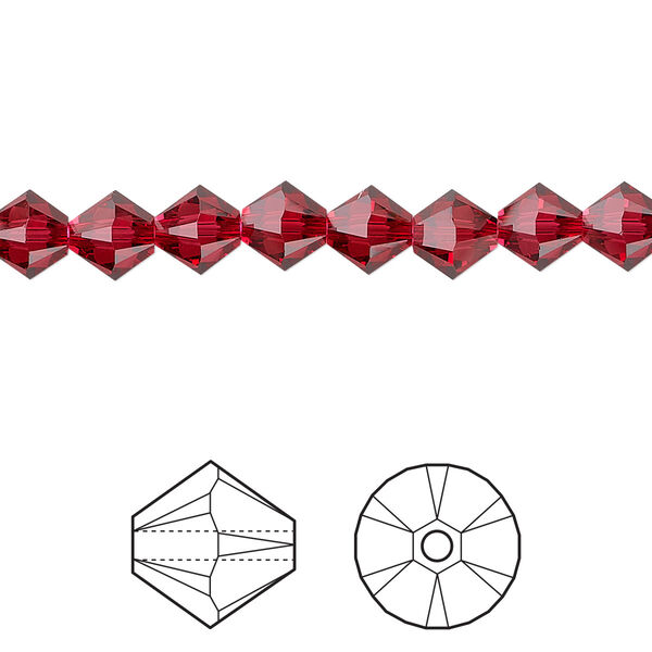 Bead 360pk scarlet, Swarovski® 6mm XILION bicone 5328 image number 0