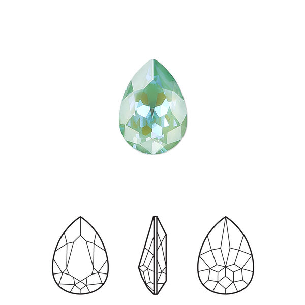 Fancy stone 144pk crystal silky sage DeLite, Swarovski® 14x10mm pear 4320 image number 0