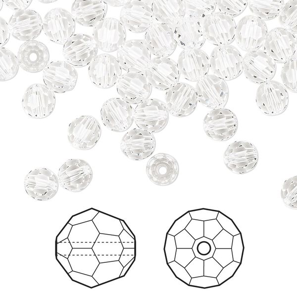 Bead 720pk crystal, Swarovski® 5mm round 5000 image number 0