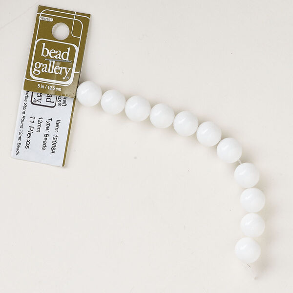 Marble 1pkg1, round bead 5 inch 12mm image number 0