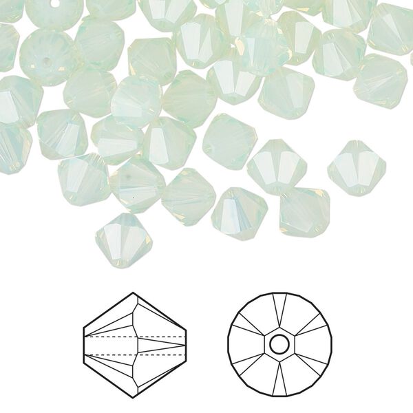 Bead 360pk chrysolite opal, Swarovski® 6mm bicone 5328 image number 0