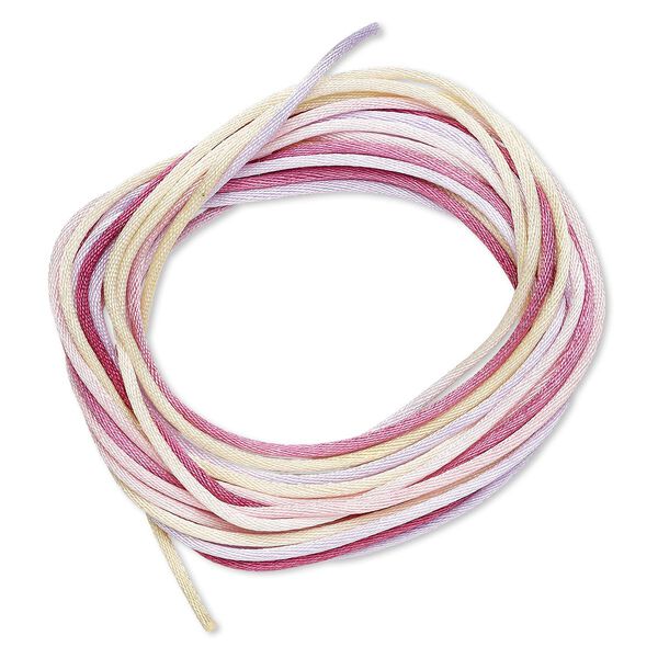 Cord, Satinique™, satin, tenderness, 1.5mm small. Sold per pkg of 10 feet. image number 0