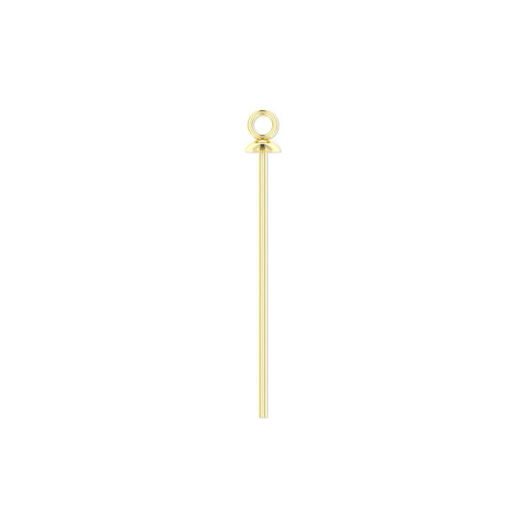 Head pin, 14Kt gold-filled, 1 inch with cup and ring, 24 gauge. Sold per pkg of 4. image number 0