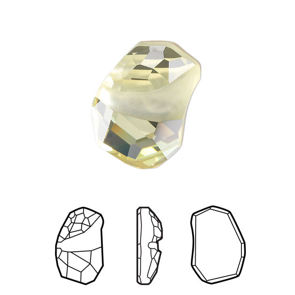 Fancy stone 1pk jonquil foil back, Crystal Passions® 19x13mm flat divine rock 4787 image number 0