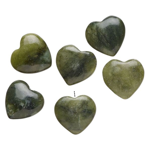 Serpentine 1pkg6, half-drilled puffed heart drop natural 14-16mm image number 0