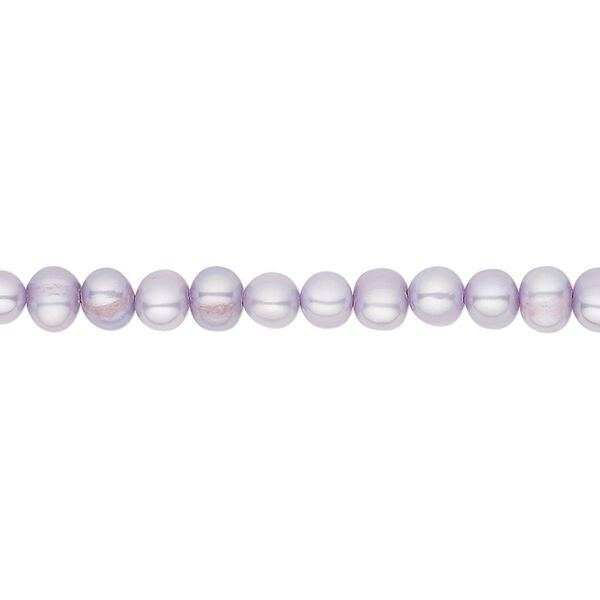Pearl, cultured freshwater (dyed), lavender, 4-5mm semi-round, C grade, Mohs hardness 2-1/2 to 4. Sold per 15-1/2" to 16" strand. image number 0