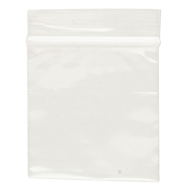 Bag, Tite-Lip™, oxo-biodegradable plastic, clear, 1-1/2x1-1/2 inch top zip. Sold per pkg of 1,000. image number 1
