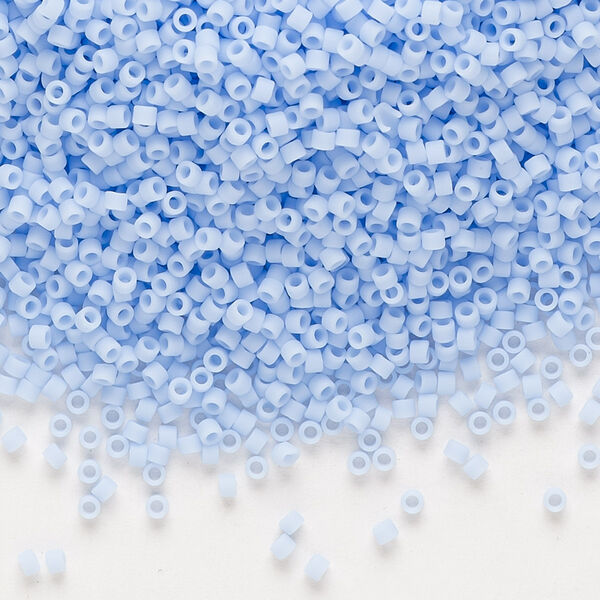 Seed bead, Delica®, glass, pkg/250g, #11 round, opaque matte agate blue (DB-1587). image number 0