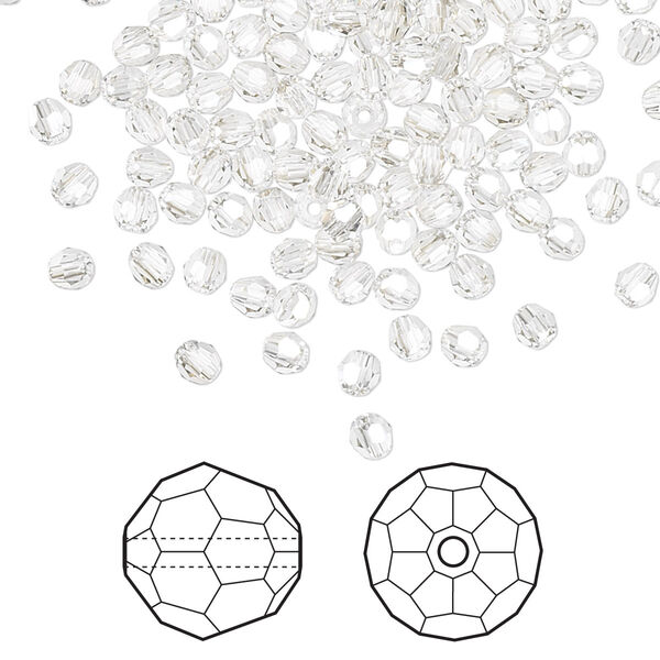 Bead 144pk crystal silver shade, Crystal Passions® 3mm round 5000 image number 0