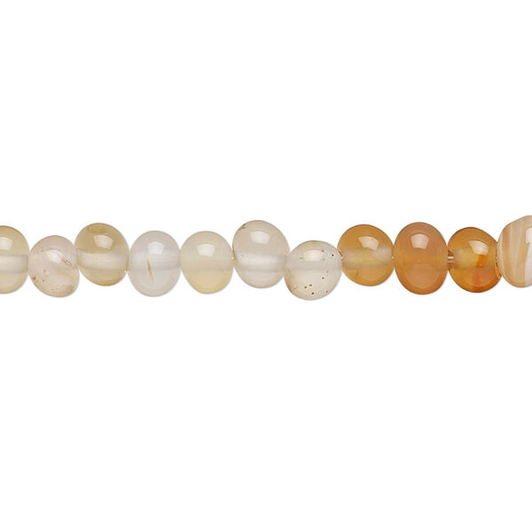 Red agate and white agate 1pkg1, pebble bead 15 inch small image number 0